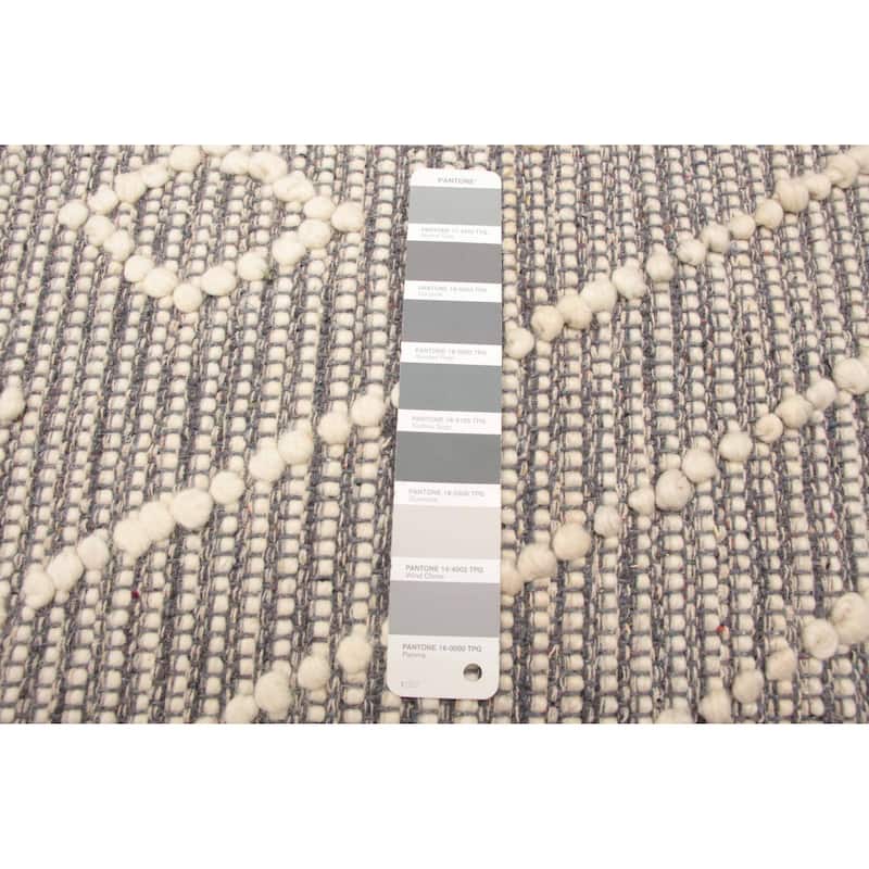 ECARPETGALLERY Braid weave Sienna Grey Wool Rug - 5'1 x 7'11
