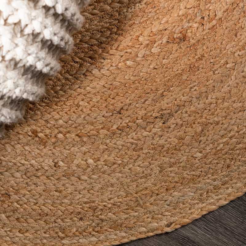 JONATHAN Y Bodhi Round Natural Jute Braided Circle Area Rug