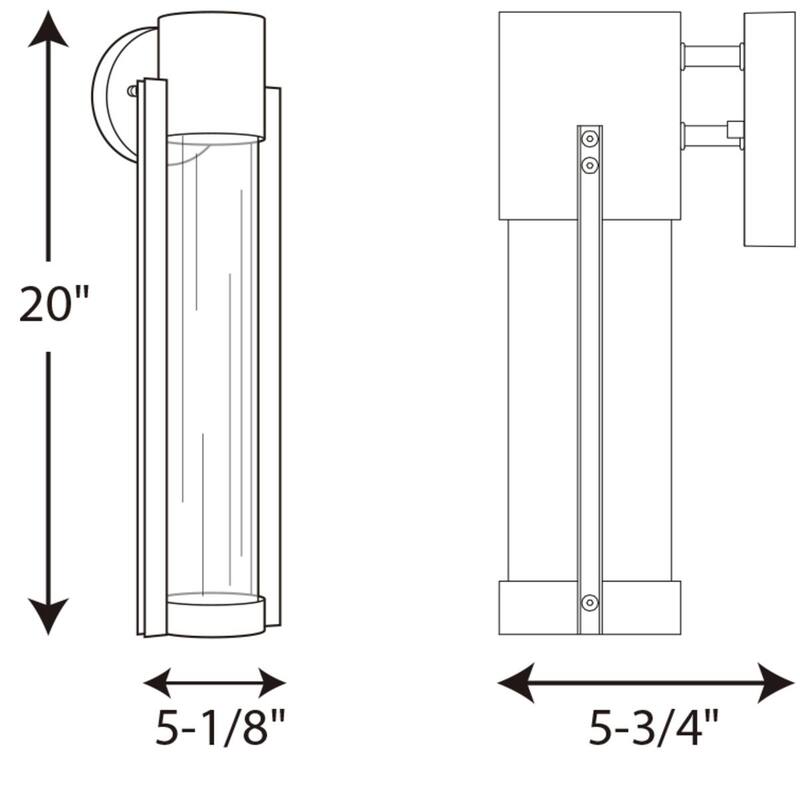 Z-1030 LED 1-Light Metallic Gray Modern Outdoor Wall Lantern Light - 23.250" x 12.250" x 7.370"