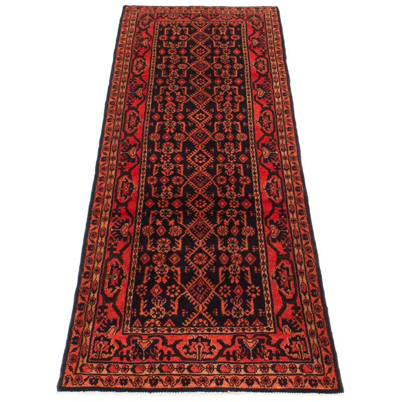 ECARPETGALLERY Hand-knotted Andelz Navy Wool Rug - 3'3 x 10'0