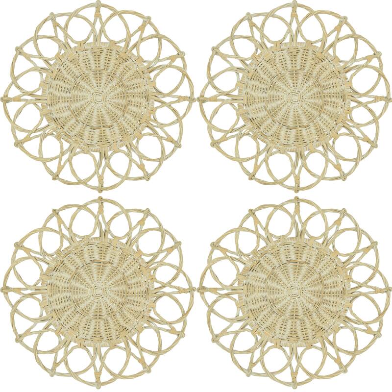 Twisted Rattan Design Table Placemats (Set of 4)