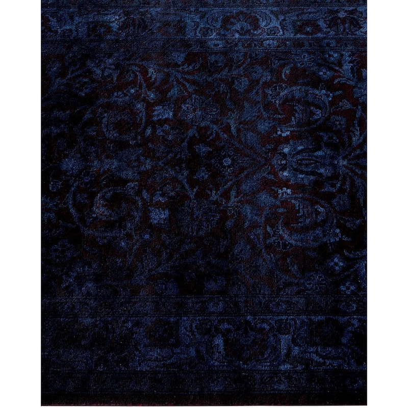 Overton Hand Knotted Wool Vintage Inspired Modern Contemporary Overdyed Purple Runner Rug - 2' 4" x 11' 10"