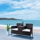 preview thumbnail 2 of 18, SAFAVIEH Outdoor Viora Wicker Loveseat. - 52" W x 25" D x 33" H