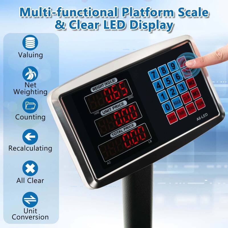 Computing Digital Platform Scale with Price Calculator LB/KG Unit - See Details