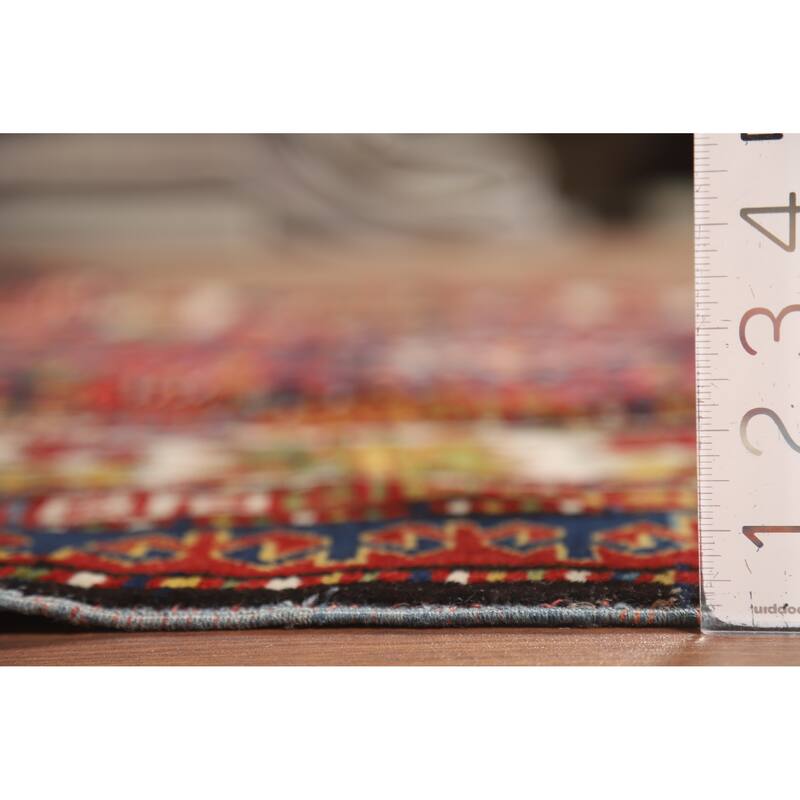 Vegetable Dye Kazak Oriental Antique Area Rug Handmade Wool Carpet - 4'10" x 9'2"