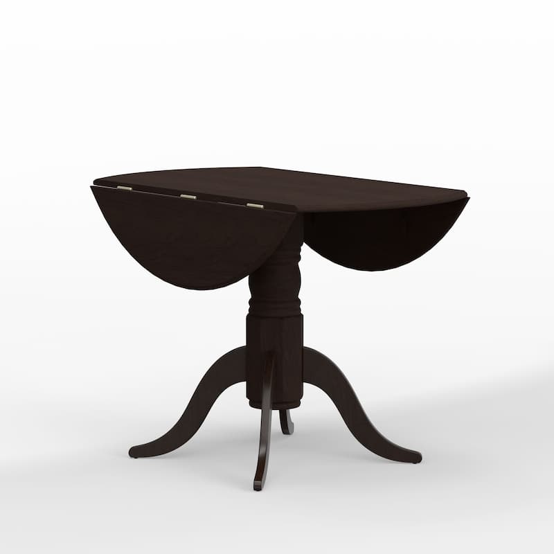 42" Wood Pedestal Base Double Drop Leaf Dining Table