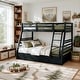 preview thumbnail 16 of 25, Furniture of America Cude Modern Twin over Full Solid Wood Bunk Bed Set Black