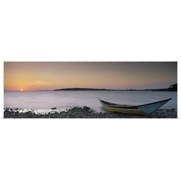 "Boat at the lakeside, Lake Victoria, Great Rift Valley, Kenya" Poster Print