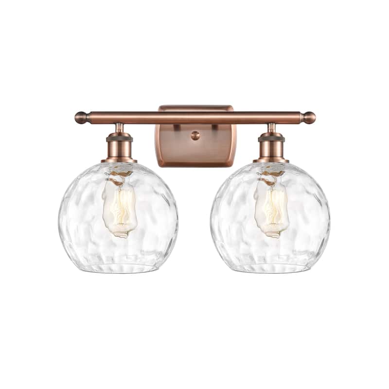 Innovations Lighting 516-2W-13-18 Athens Vanity Athens 2 Light 18" - Antique Copper / Clear Water Glass