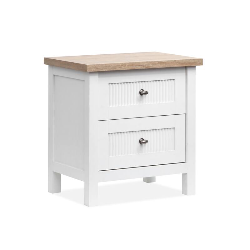 Salt Life Home Windmill Harbour White Whisp and Sand Drawer Nightstand - 2-drawer