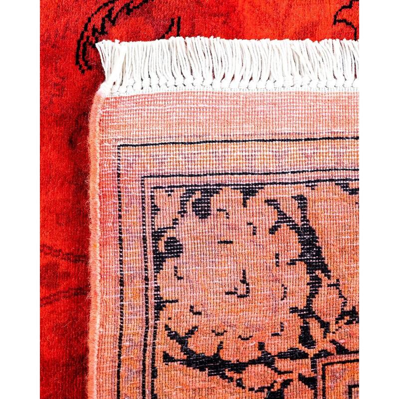 Fine Vibrance, One-of-a-Kind Hand-Knotted Runner Rug - Orange, 2' 6" x 6' 1" - 2' 6" x 6' 1"