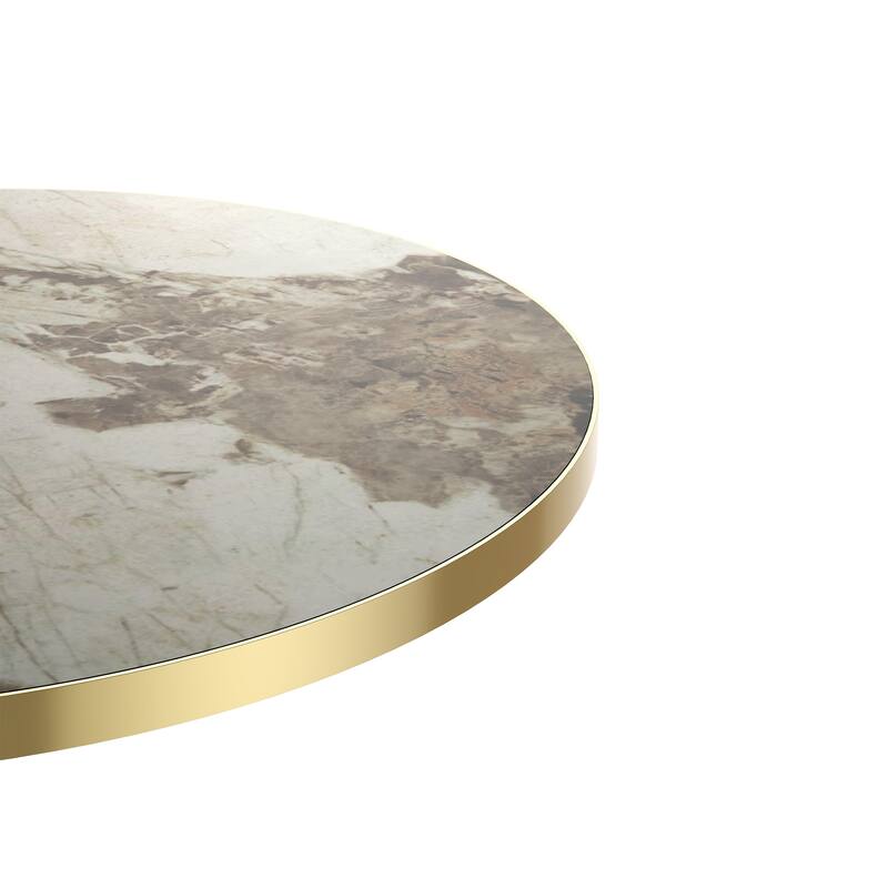 Square Modern Dinning Table 31.5 inches Bistro Table Tulip Table with Faux Marble top, Sturdy Metal Frame Diameter