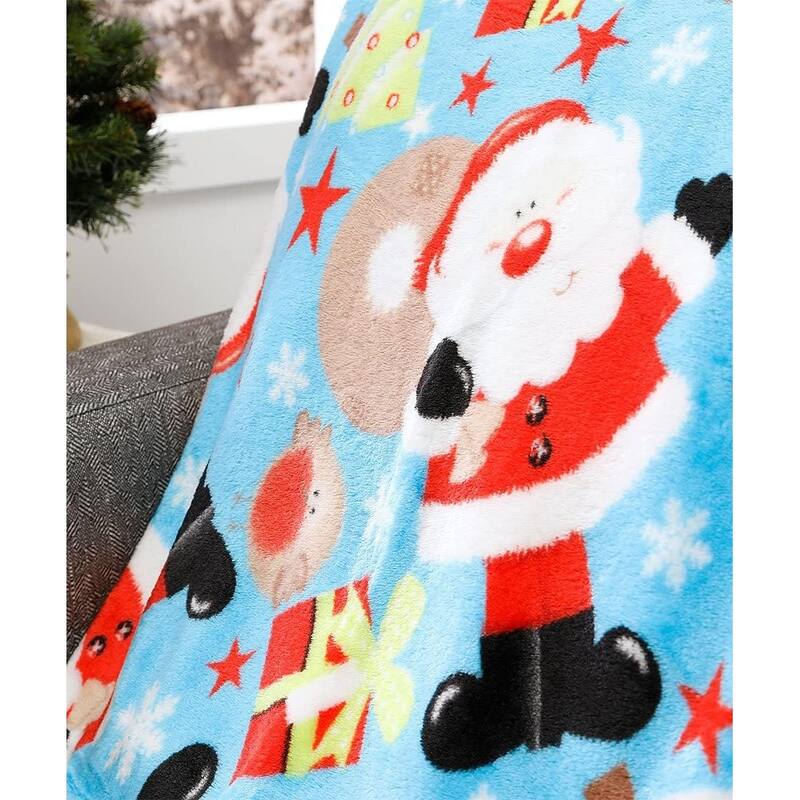 Velvet Touch Holiday Throw Fleece Blanket (50" x 60") - Santa Claus - Christmas Throw Blanket