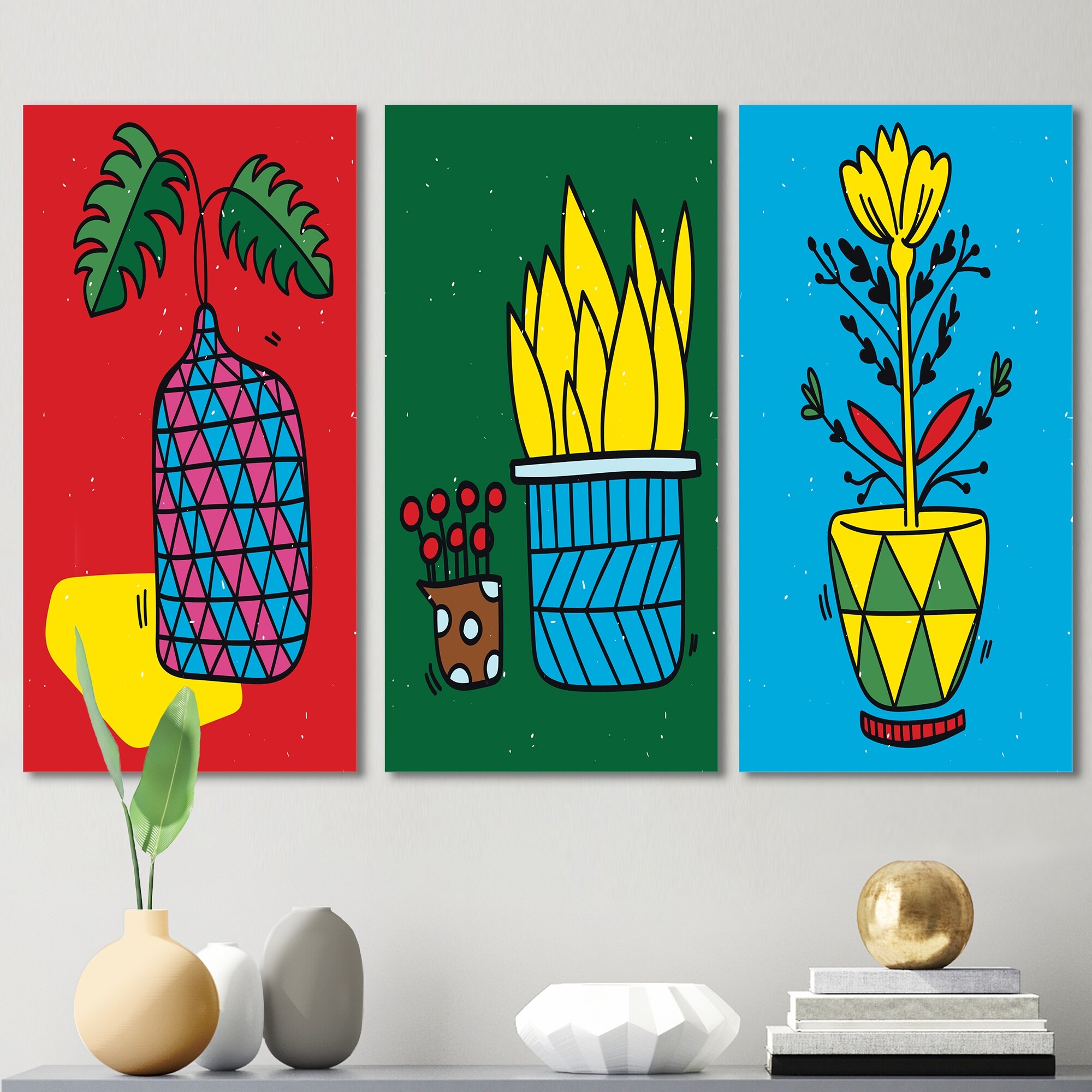 Minimalistic Floral Pop Art I - Vibrant Traditional Wall Art by Designart-image
