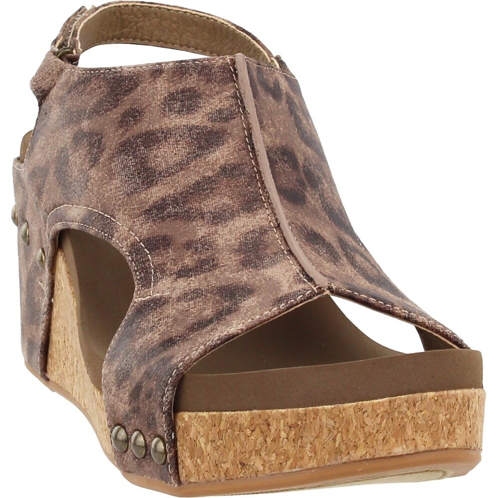 corkys leopard wedge