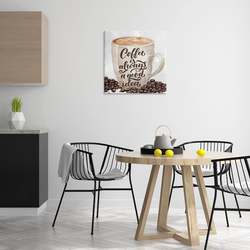 Stupell Coffee Phrase Classic Mug Canvas Wall Art Design By Kim Allen