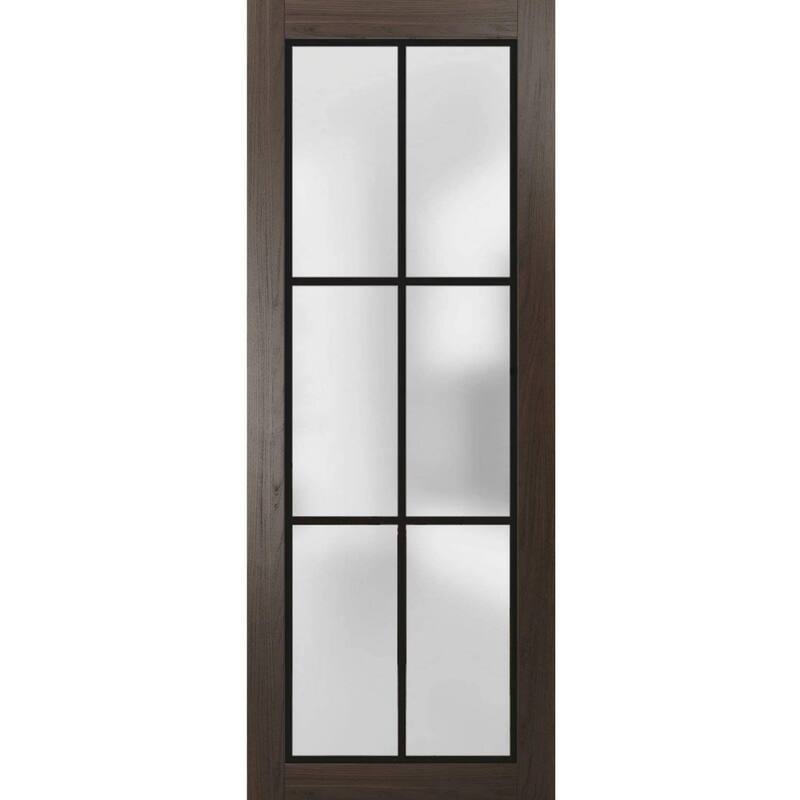 Slab Barn Door Panel 18 x 80 Planum 2122 Chocolate Ash Sturdy Finished - Grey - 36" x 96"
