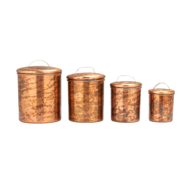 Oxidized Stainless Steel Canister Set - 6.75"L x 6.75"W x 8.75"H