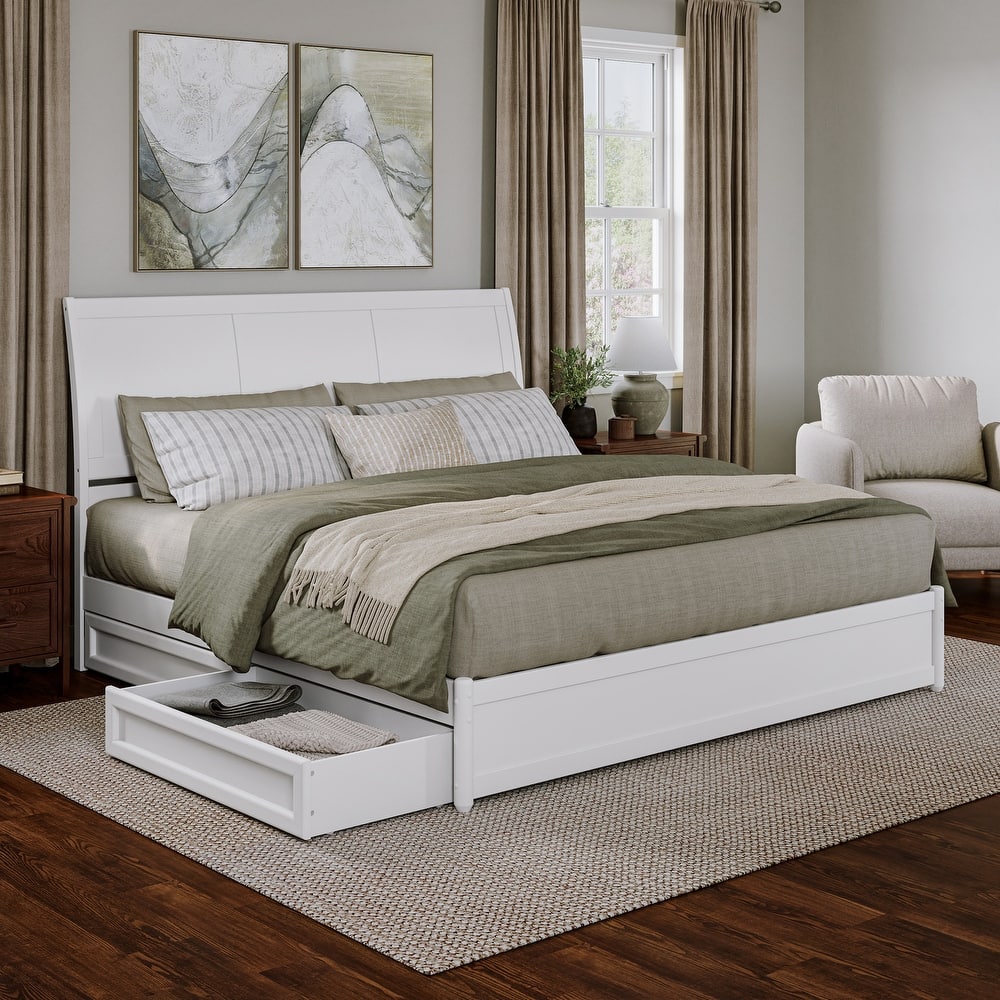 Andorra Platform Bed with Panel Footboard and Storage Drawers