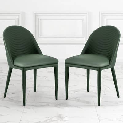 Fully Assembled Microfiber Leather Upholstered Dining Chairs, Set of 2 - 22.44"D x 18.5"W x 32.28"H