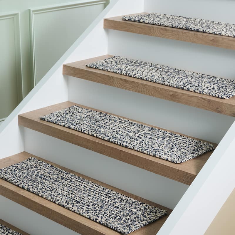 SAFAVIEH Zyta Handmade Braided Stair Treads - Non-Slip Stair Rugs for Hallways & Entryways