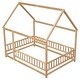 preview thumbnail 21 of 50, Kids and Baby Full Size Wooden Bed House Bed with House Roof ,Fence Guardrails