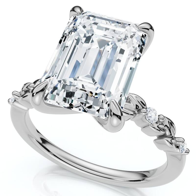 Certified 4.05Ct Emerald Cut Diamond Engagement Ring Gold or Pt Lab Grown