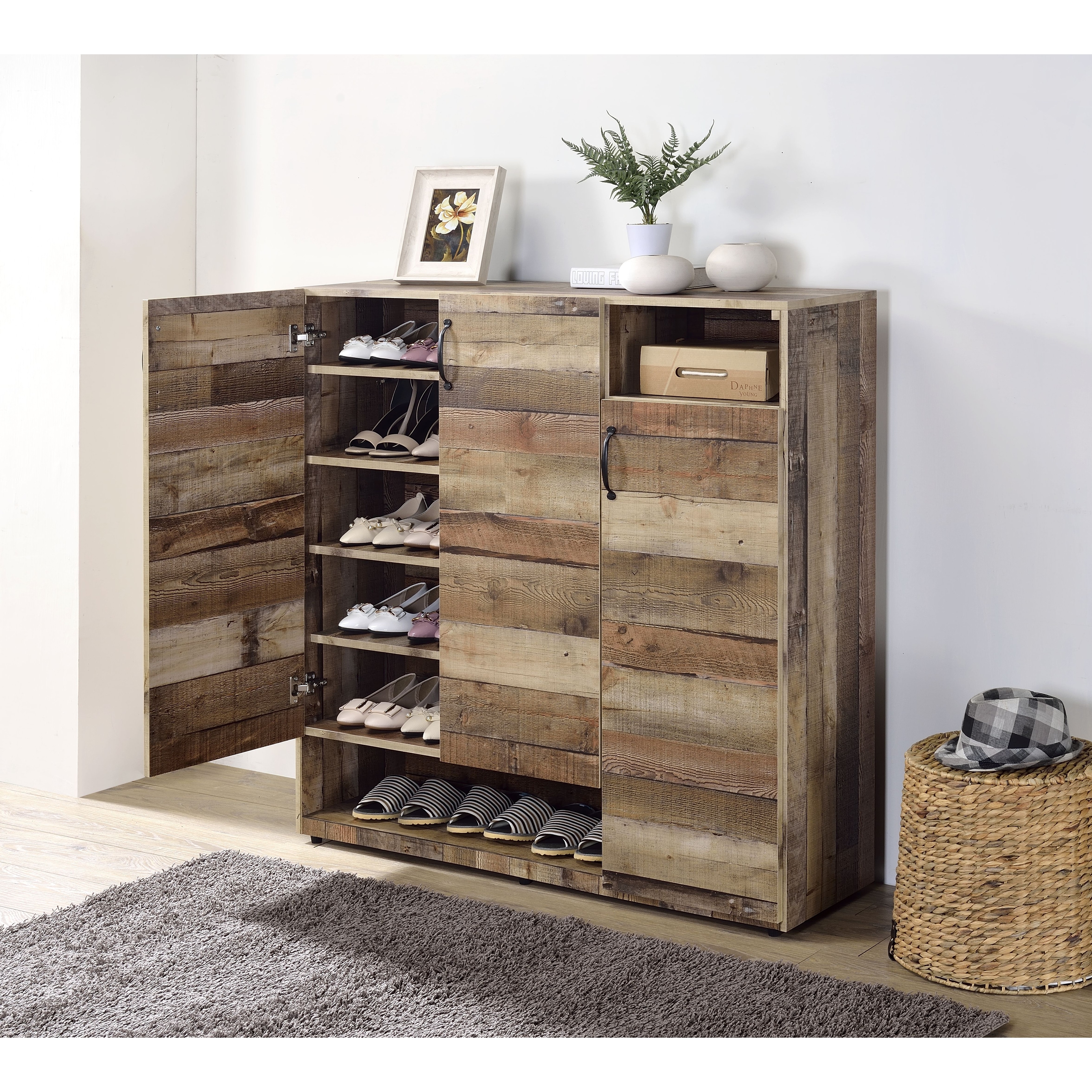 Rectangle shoe top storage