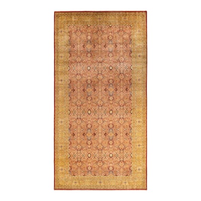 Overton Hand Knotted Wool Vintage Inspired Traditional Mogul Orange Runner Rug - 8'2" x 16'1"