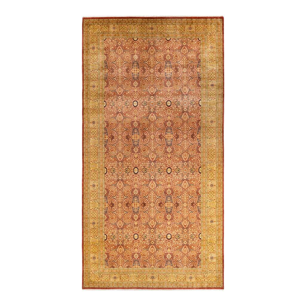 Overton Hand Knotted Wool Vintage Inspired Traditional Mogul Orange Runner Rug - 8'2" x 16'1"