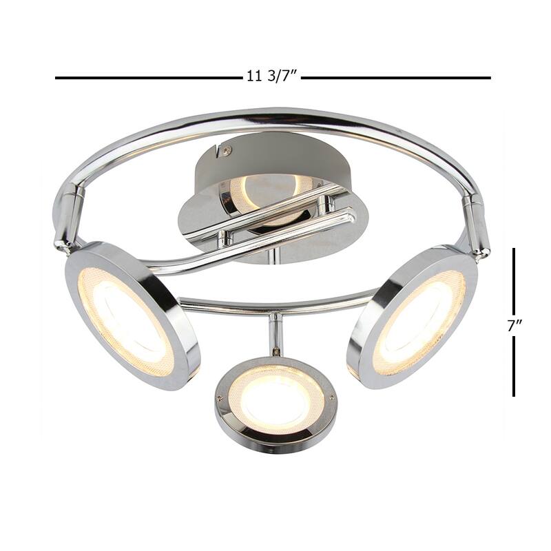 Bibeau 3 - Light 12" Cluster Circle LED Directional & Spotlight - Chrome