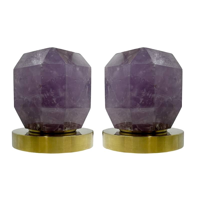 Modern Widespread 3 Hole, 2-handle Bathroom Faucet with Amethyst Handles