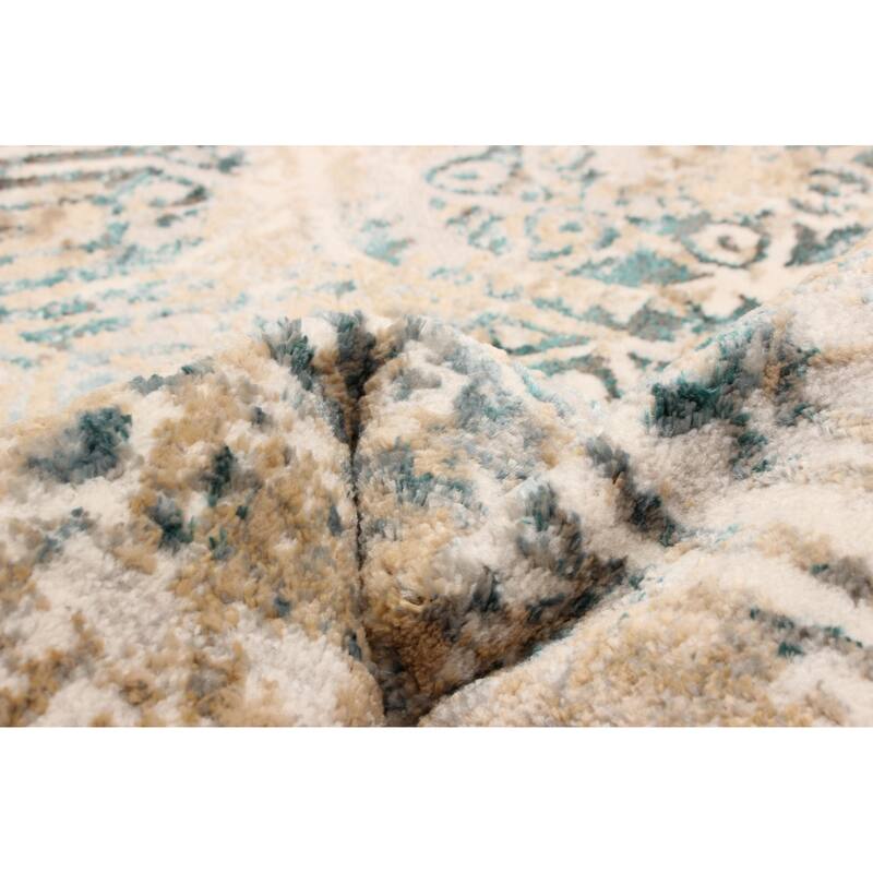 ECARPETGALLERY Machine Woven Zoe Ivory Area Rug