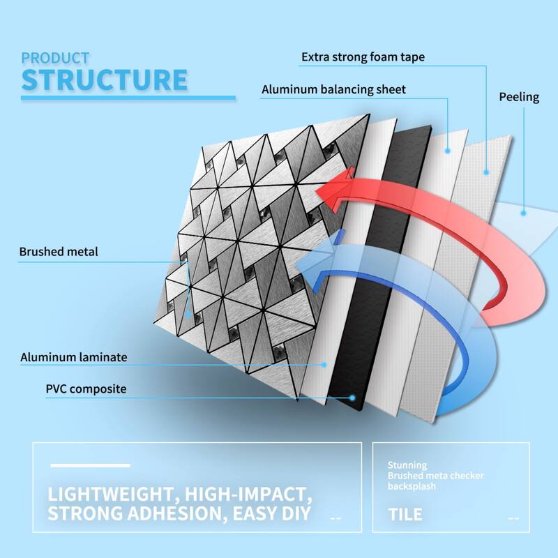 Art3d 10-Sheet Peel and Stick Backsplash Metal Mosaic Tiles for Kitchen, Aluminum Composite Tiles Stickers