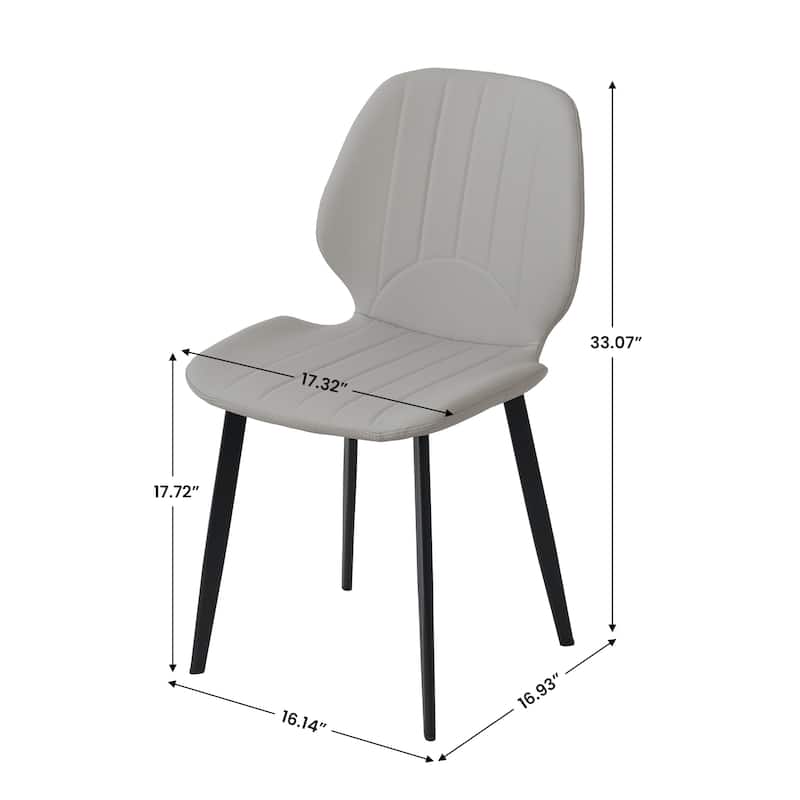 Faux Leather Upholstered Modern Dining Chairs Side Chair with Metal LegsSet of 2)
