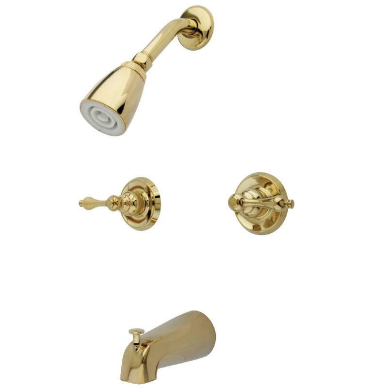 Victorian Two-Handle Tub and Shower Faucet - Polished Brass