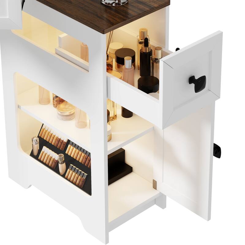 Corner Makeup Vanity With Mirror