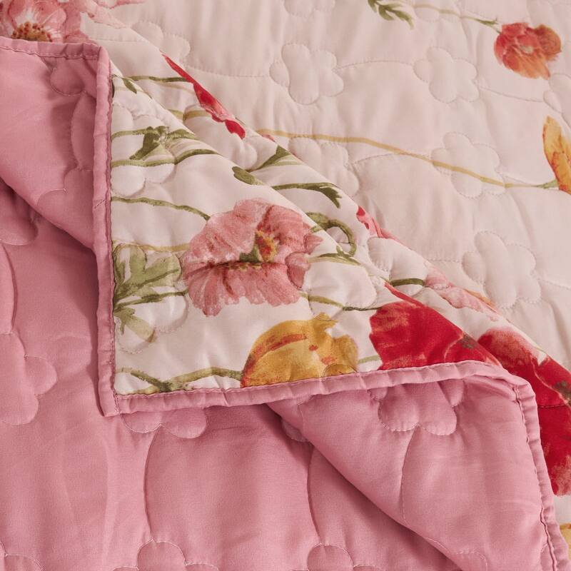 Greenland Home Fashions Breeze Floral Print Throw Quilt