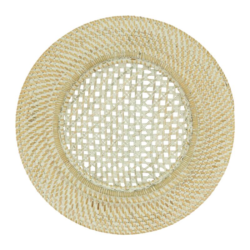Round Design Rattan Charger Plates (Set of 4)