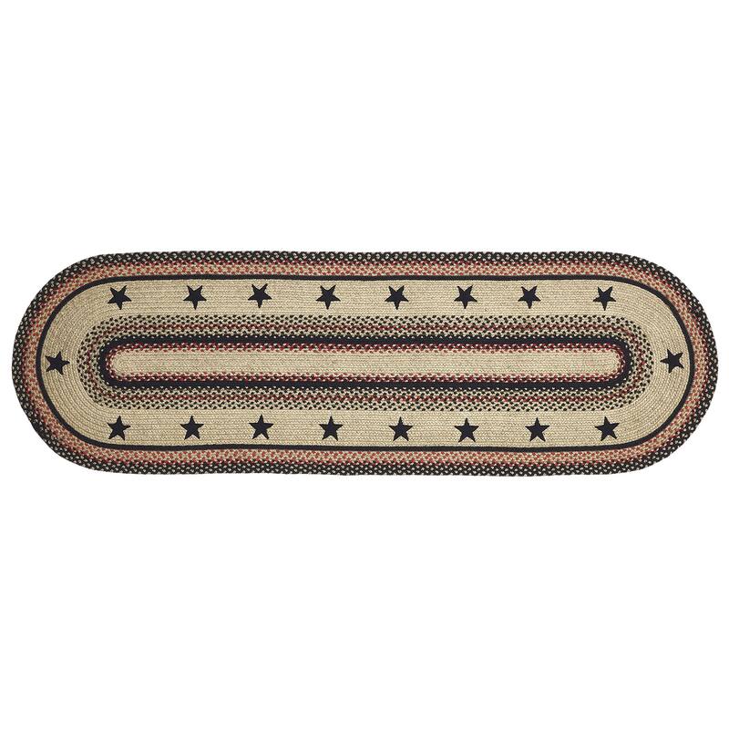 Colonial Star Jute Rug/Runner Oval w/ Pad 22x72 - 2' x 6' Runner