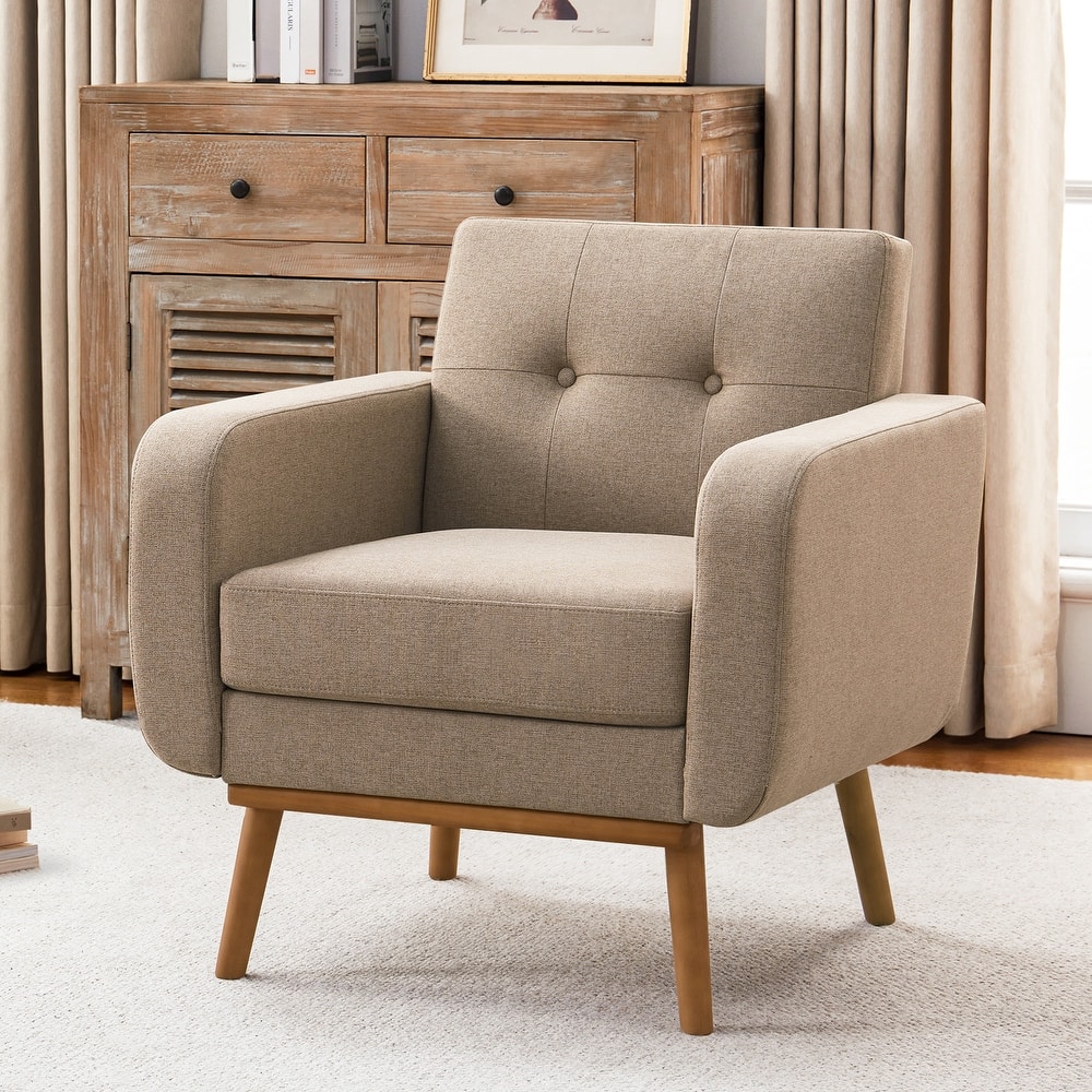 Tufted-Fabric-Upholstered-Accent Chair