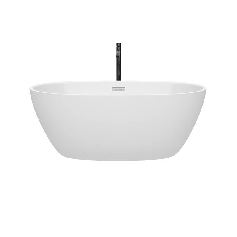 Wyndham Collection Juno 59" Freestanding Soaking Tub with Tub Filler