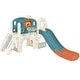 preview thumbnail 6 of 15, Climbing Crawling Playhouse Freestanding Arch Tunnel With Slide Ring Toss Basketball Hoop Toy Storage Organizer Blue