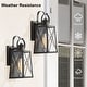preview thumbnail 11 of 15, Modern 1-Light Black Outdoor Wall Sconce Glass Patio Lantern - W5.5"x L6"x H12.75"
