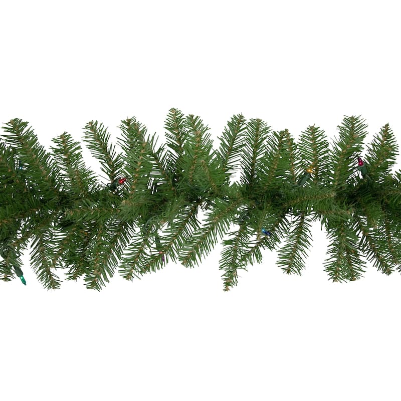 9' x 10 Pre-Lit Rockwood Pine Artificial Christmas Garland Multi Lights