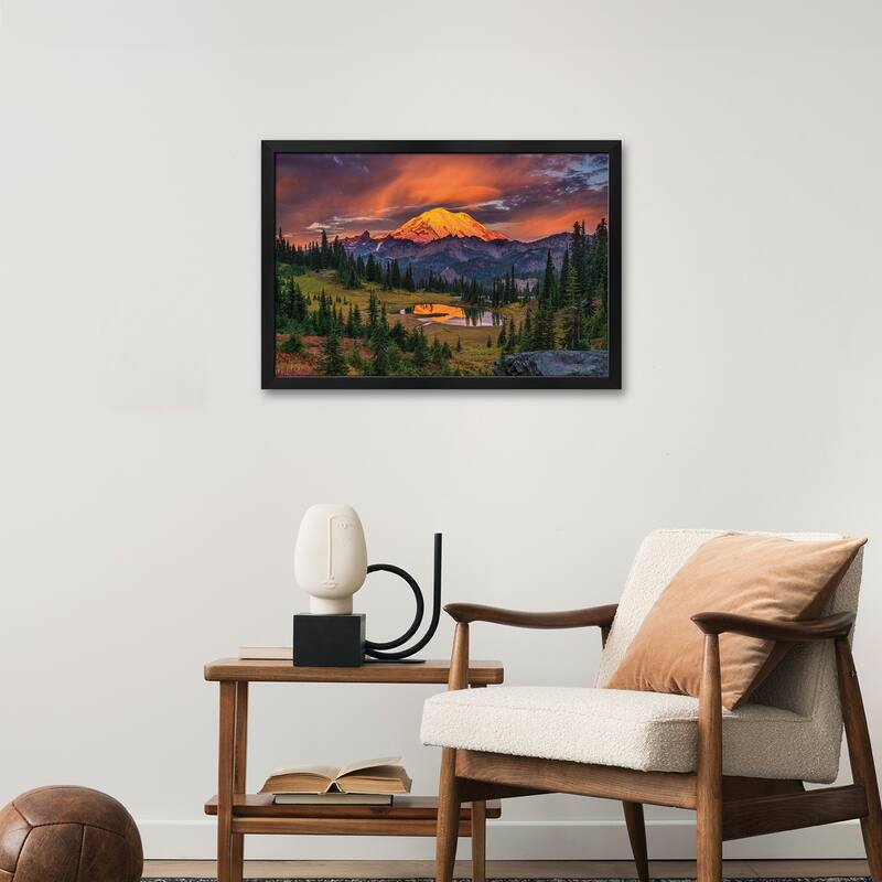 USA, Washington State, Mt. Rainier National Park at sunrise. Premium Framed Poster by Jaynes Gallery