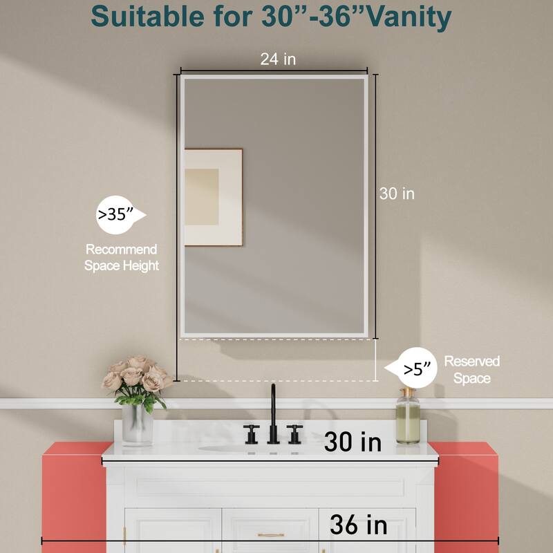 Elise Iron Medicine Cabinet with Mirror, Adjustable Shelves, Recessed or Wall Mount
