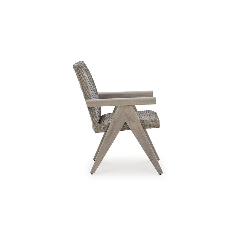 Signature Design by Ashley Carisbo Beige Outdoor Arm Chair (Set of 2) - 23"W x 28"D x 36"H
