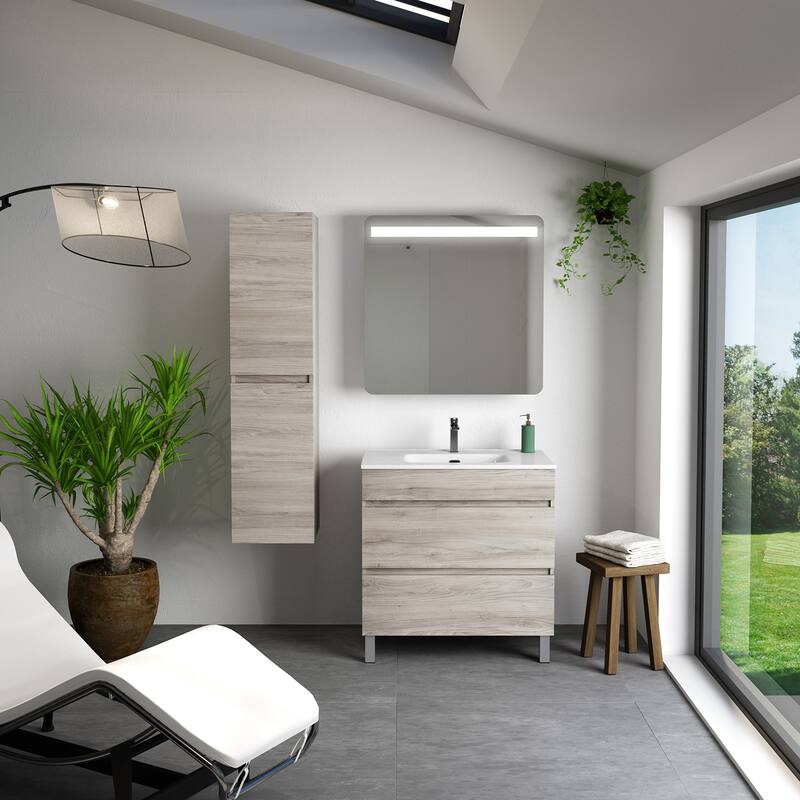 WS Bath Collections Menta COL01 Menta 55-1/8" Engineered Wood Wall