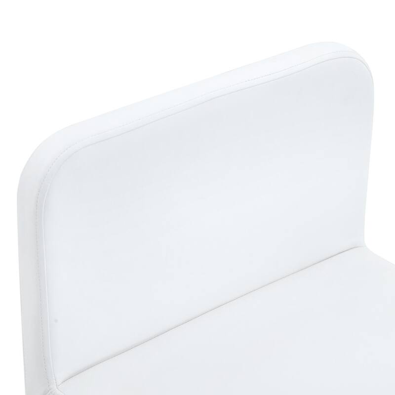 Stylish White Modern PU Material Six-Chair Set Two Designs, Unified Aesthetics